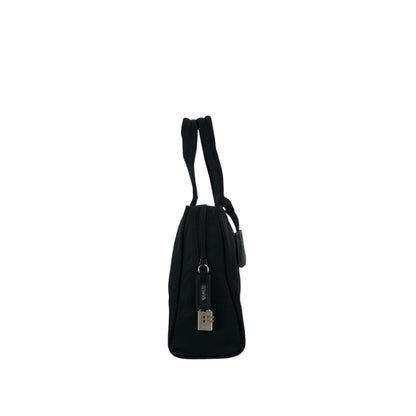 PRADA Tessuto Triangle Logo Padlock Handbag Black Vintage u7mkdg