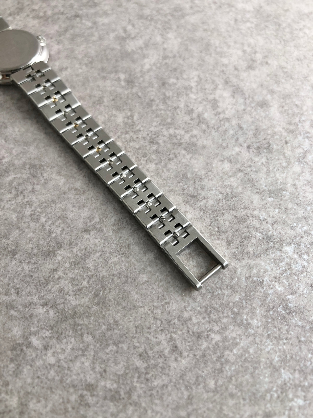 HERMES Logo Quartz Watch Silver×Gold Vintage ud4ac3