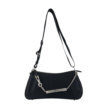Christian Dior Logo Stone Shoulder bag Black Vintage 3ta7w7