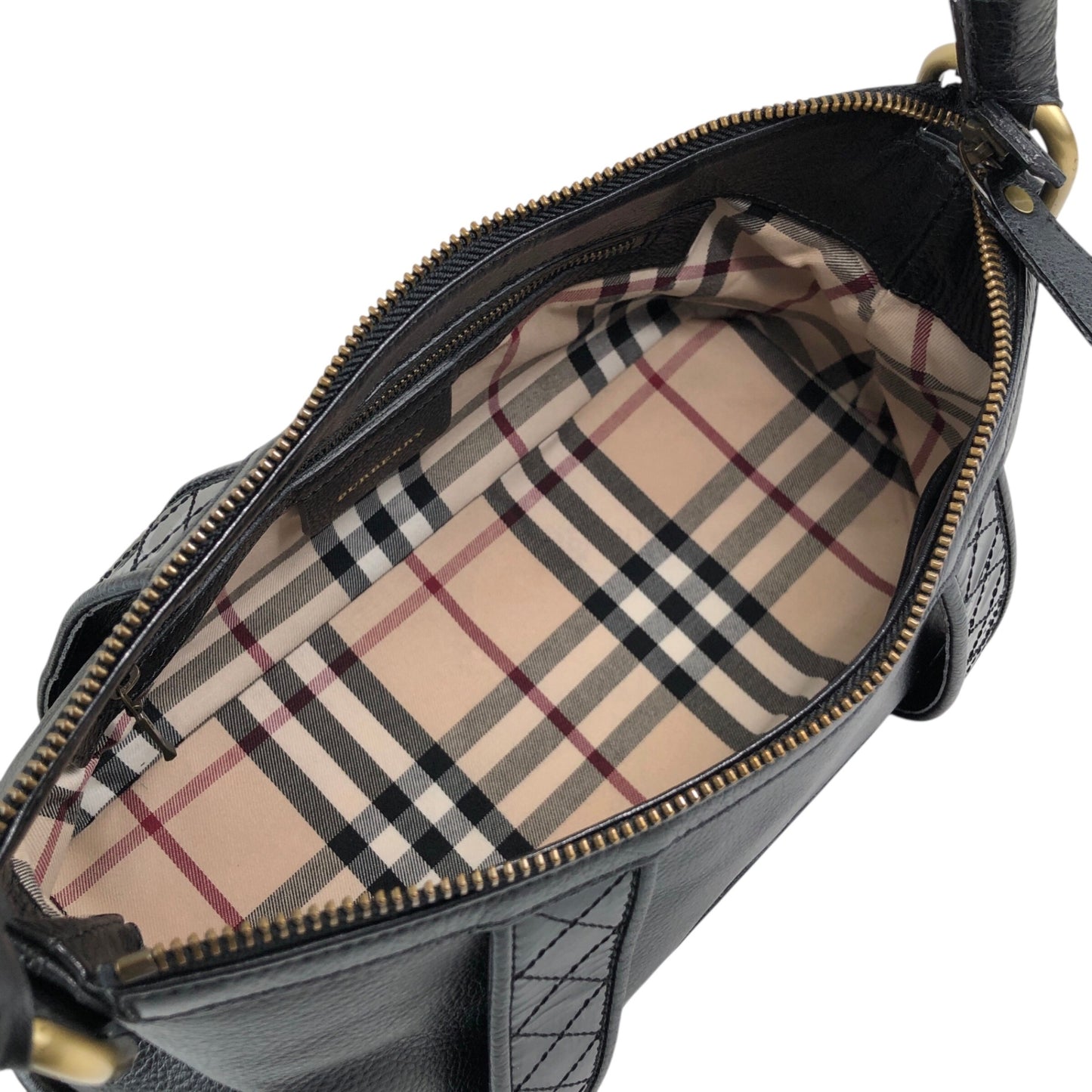 BURBERRY Logo Shoulder bag Black Vintage 7rnpei