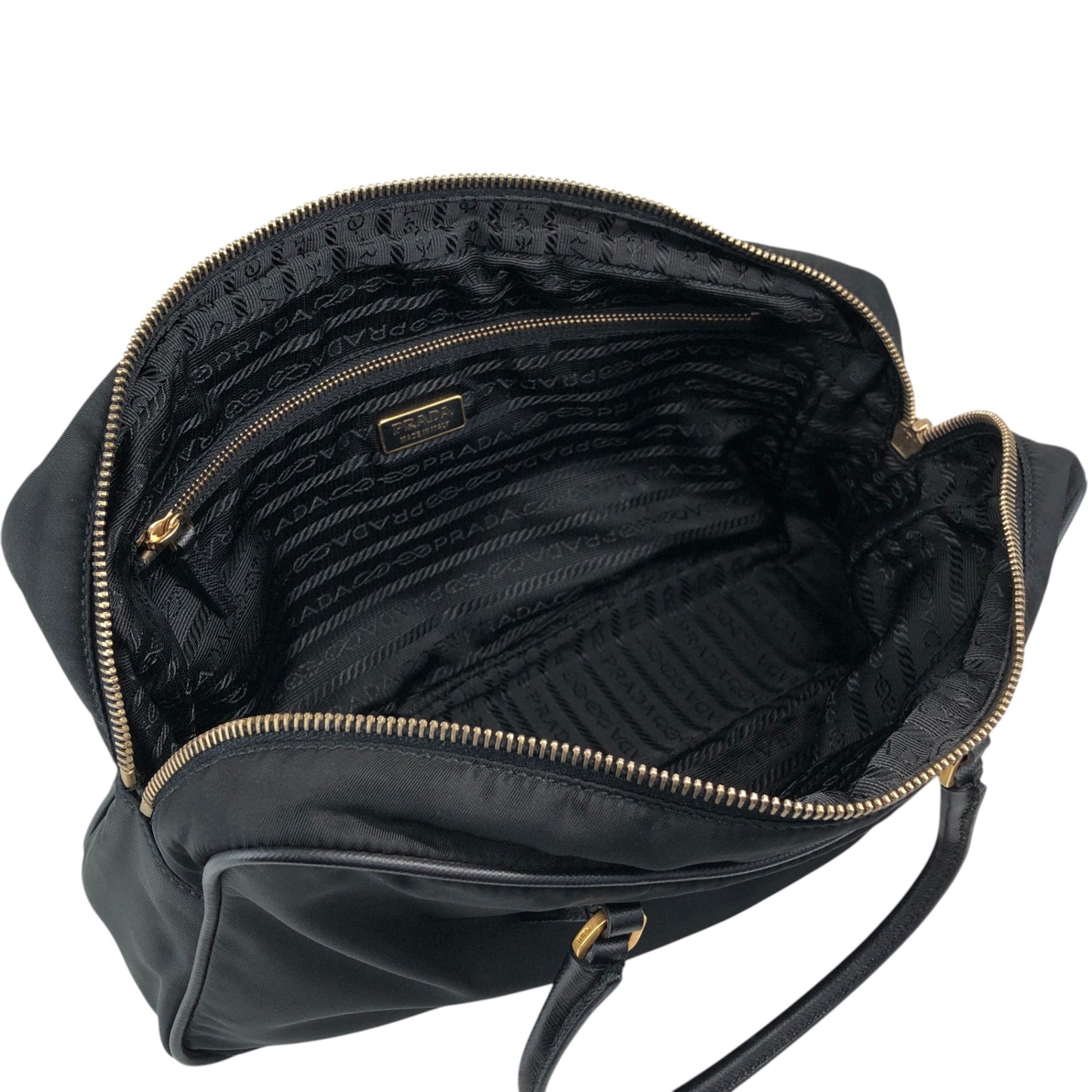 PRADA Tessuto Triangle Logo Small Boston bag Handbag Black BL0088 Vintage yaijvh