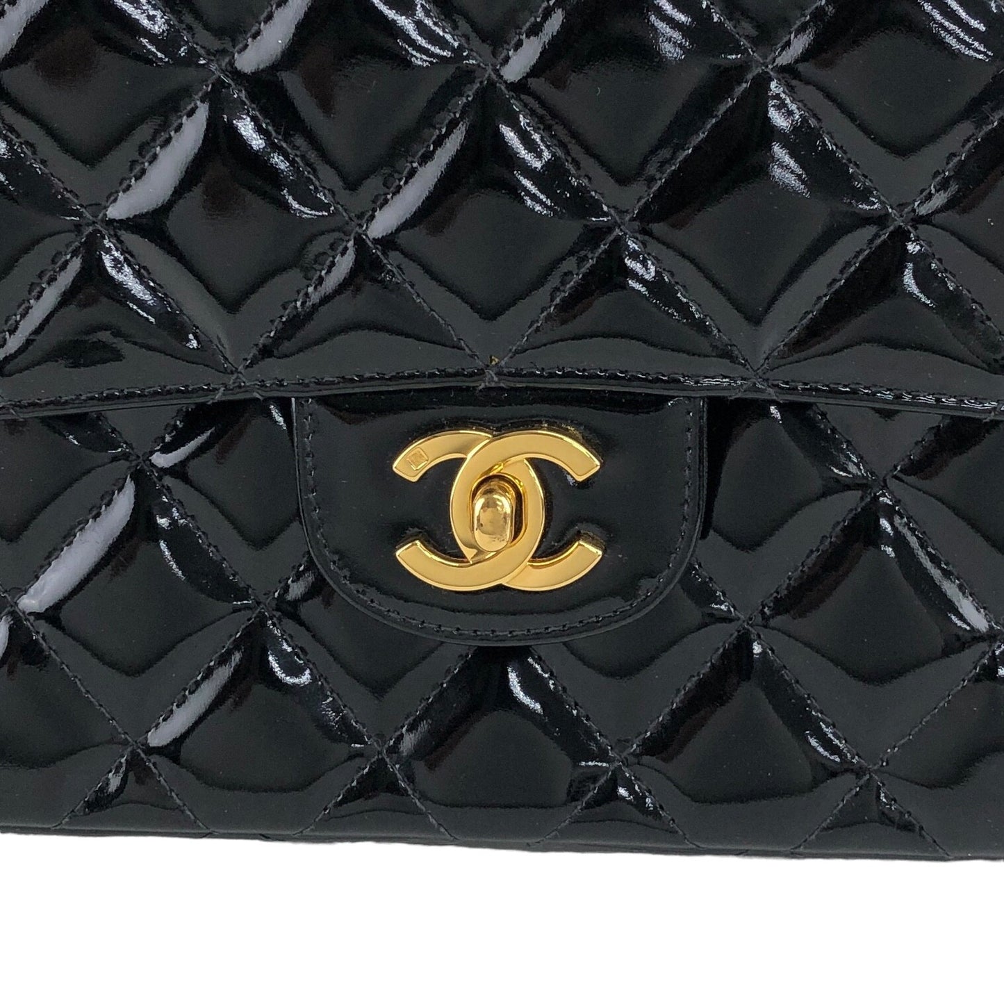 CHANEL Matelasse Coco Mark Handbag Black Vintage kdmcy3