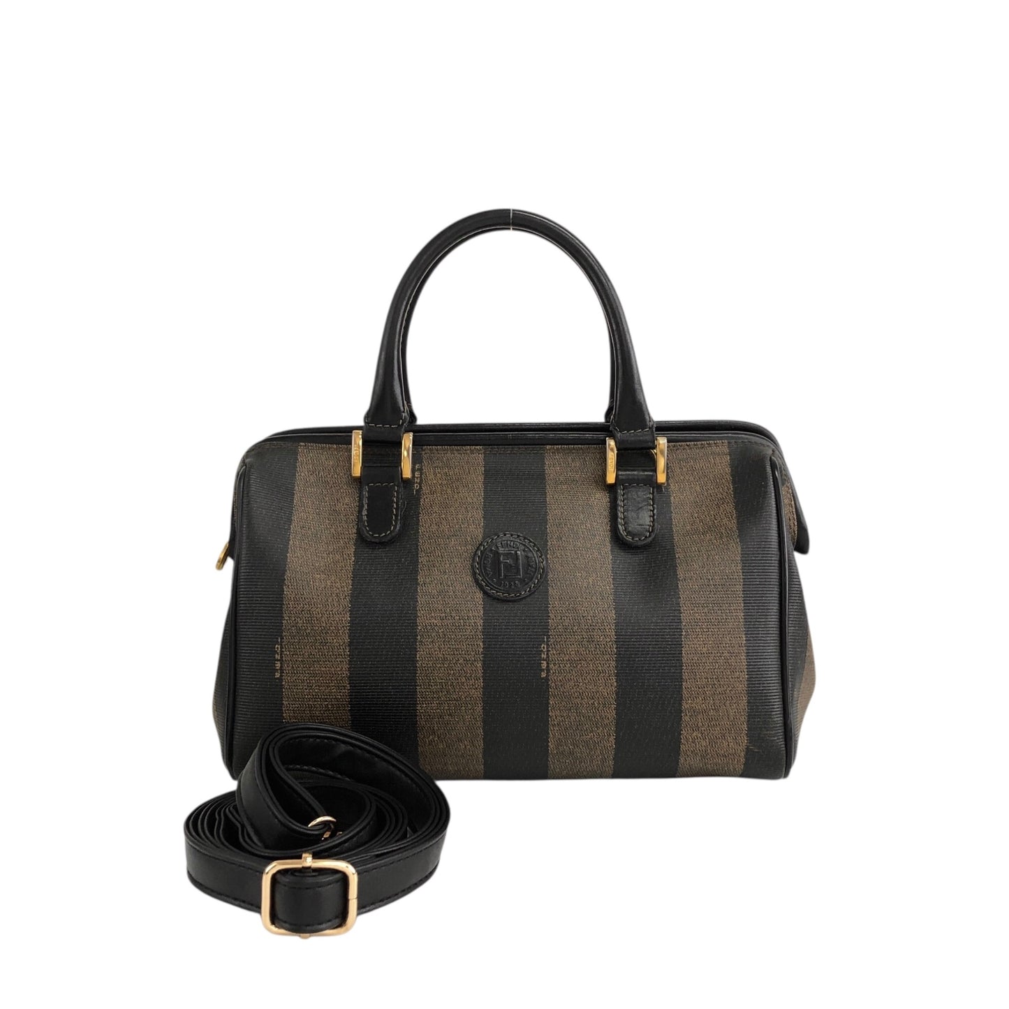 FENDI Pecan Two-way Handbag Shoulder bag Black Vintage tyz7ma