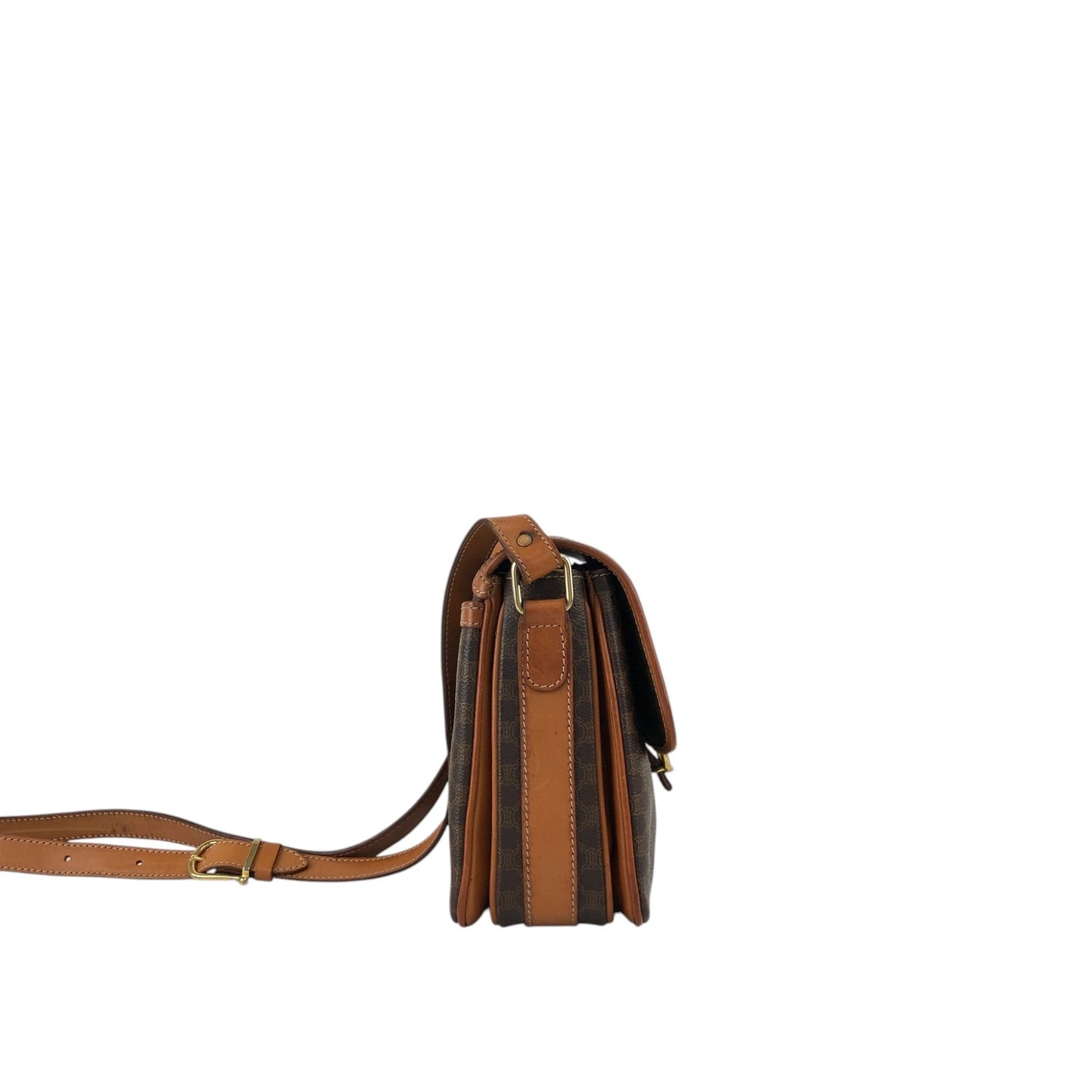CELINE Macadam Horse Bit Shoulder bag Brown Vintage mcvths