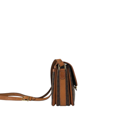 CELINE Macadam Horse Bit Shoulder bag Brown Vintage mcvths