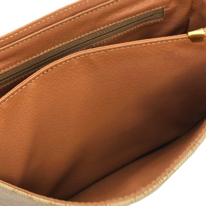 CELINE Macadam Gancini Crossbody Shoulder bag Beige Vintage kx4dhy