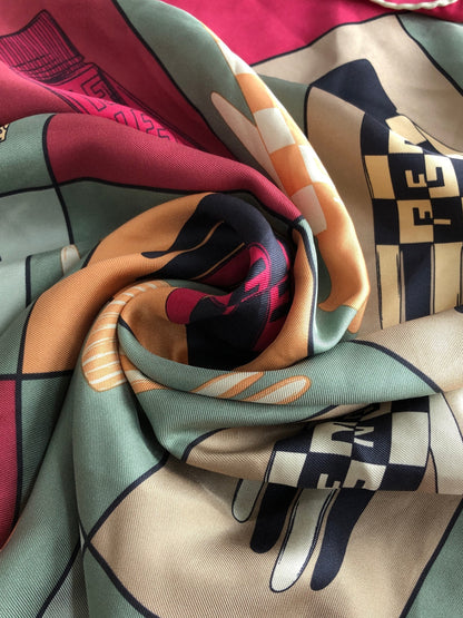 FENDI Silk Scarf Pink Vintage vn8yrf