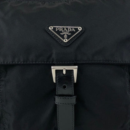 PRADA Tessuto Triangle Logo Shoulder bag Black Vintage p4wsch