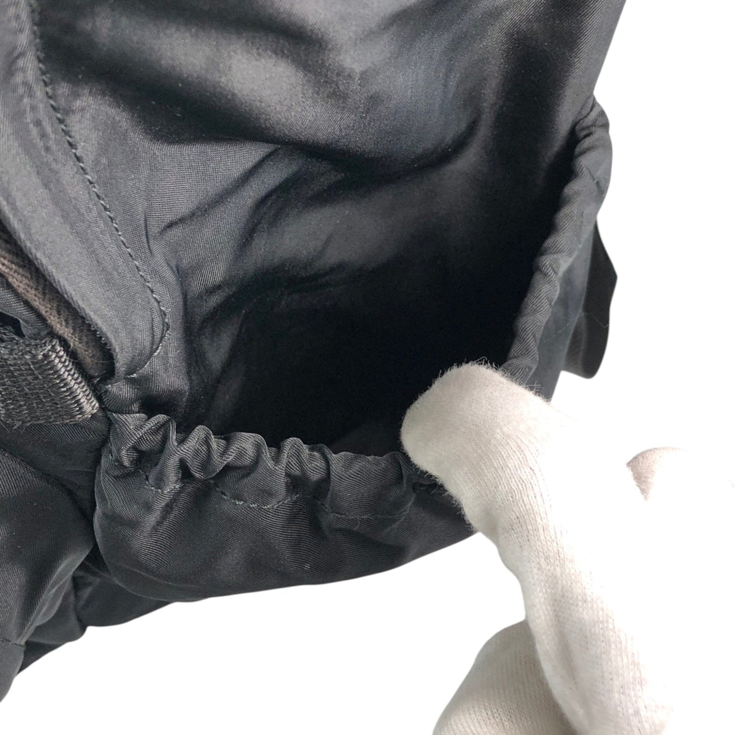 PRADA Tessuto Triangle Logo Double Pocket Backpack Black Vintage bpk4w7
