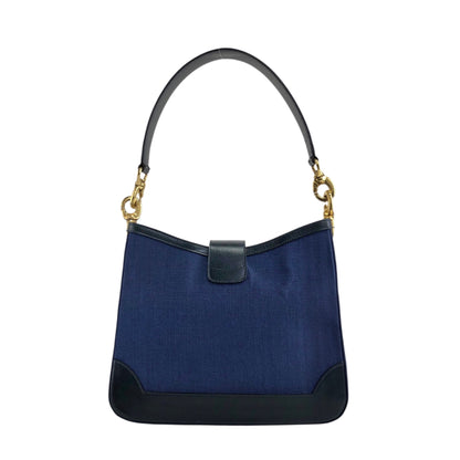 CELINE Gancini Shoulder bag Navy Vintage nnpwss