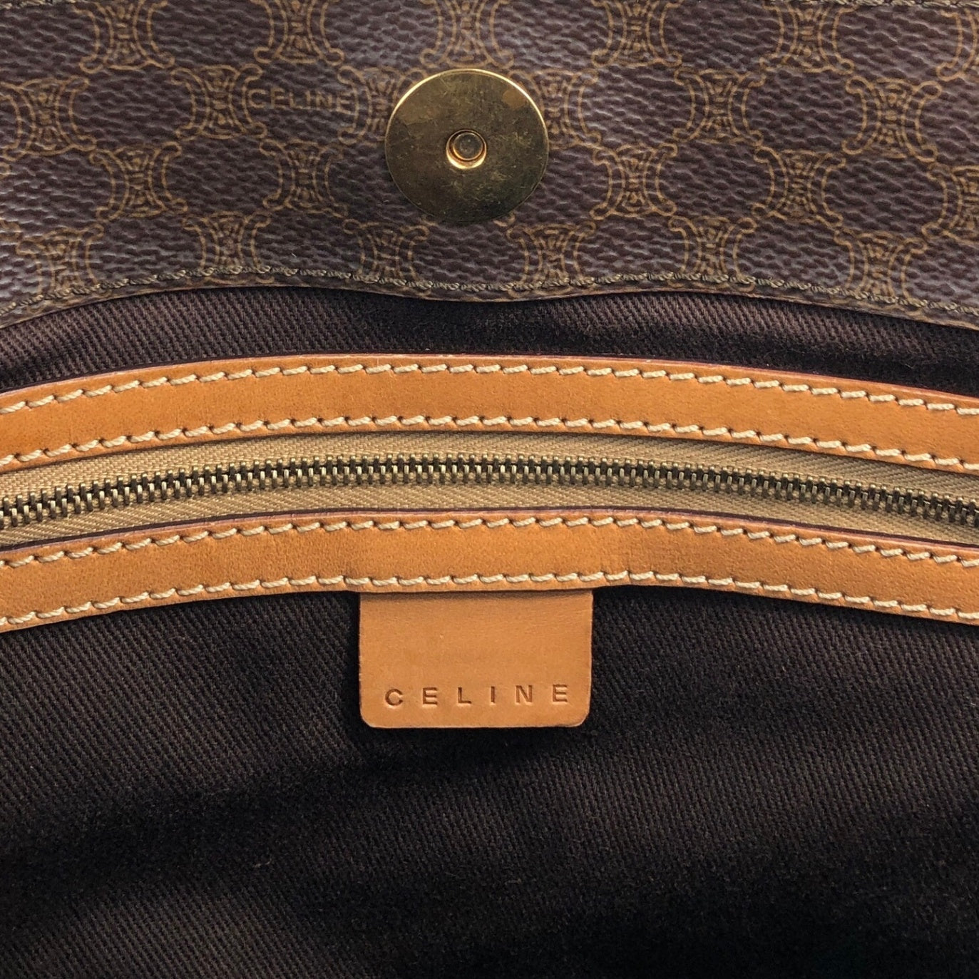 CELINE Macadam Totebag Brown Vintage z8cjjc