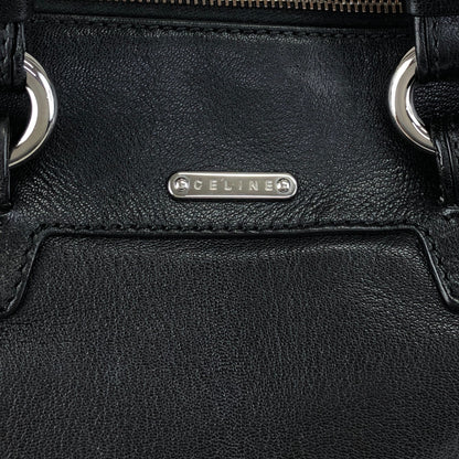 CELINE Triomphe Two-way Handbag  Shoulder bag Black Vintage 4xt5x6