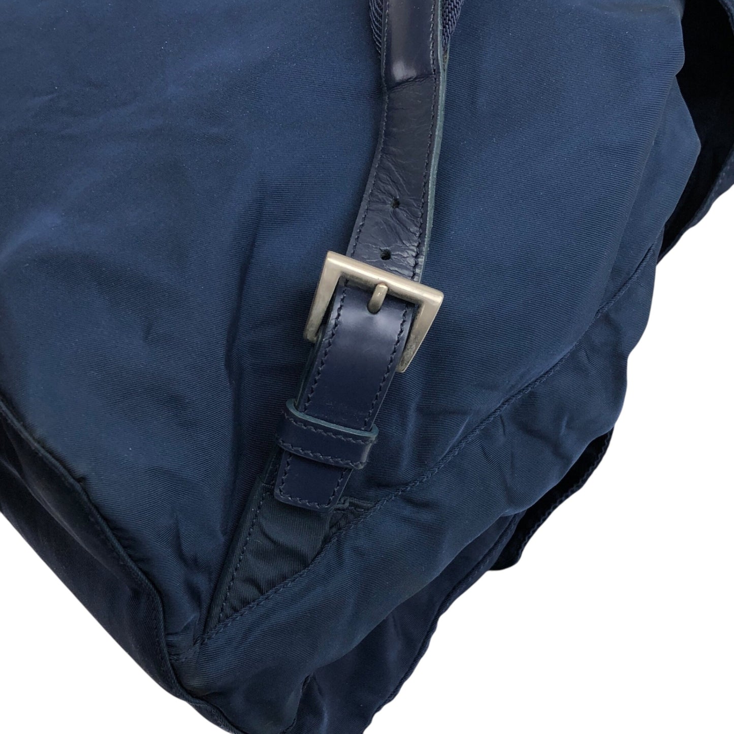 PRADA Triangle Logo Double Pocket Backpack Navy Vintage 7x3s5r