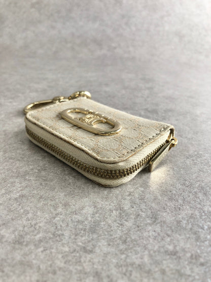 CELINE Triomphe Blason Coin Purse Beige Vintage nrkpks