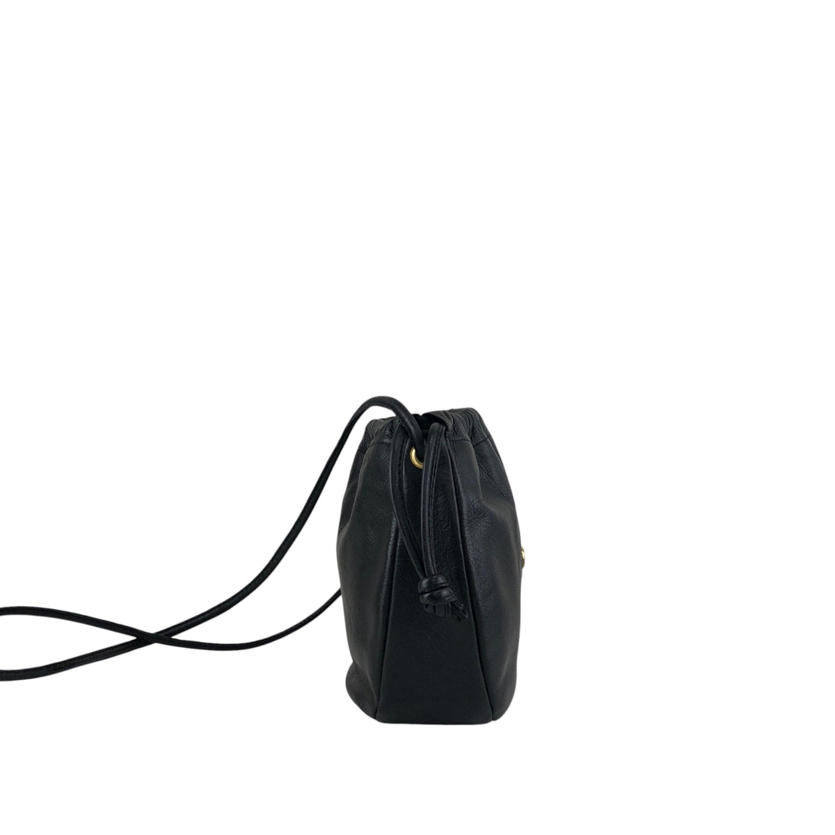 Christian Dior CD Logo Drawstring Shoulder bag Black Vintage 3cpukr