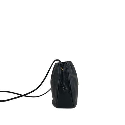 Christian Dior CD Logo Drawstring Shoulder bag Black Vintage 3cpukr