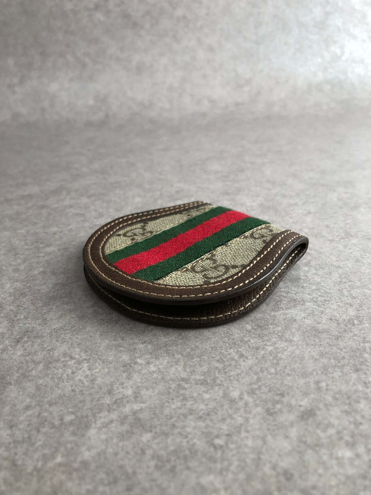 GUCCI Sherry Line Coin Purse Brown Vintage b8sd44