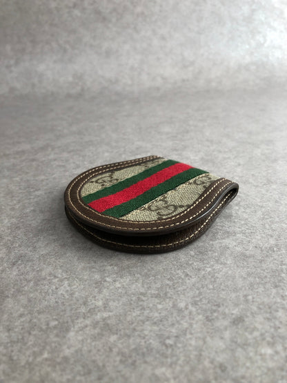 GUCCI Sherry Line Coin Purse Brown Vintage b8sd44