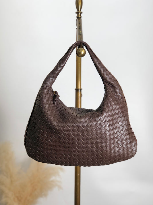 Bottega Veneta Intrecciato Shoulder bag Hobobag Brown Vintage zsasjk