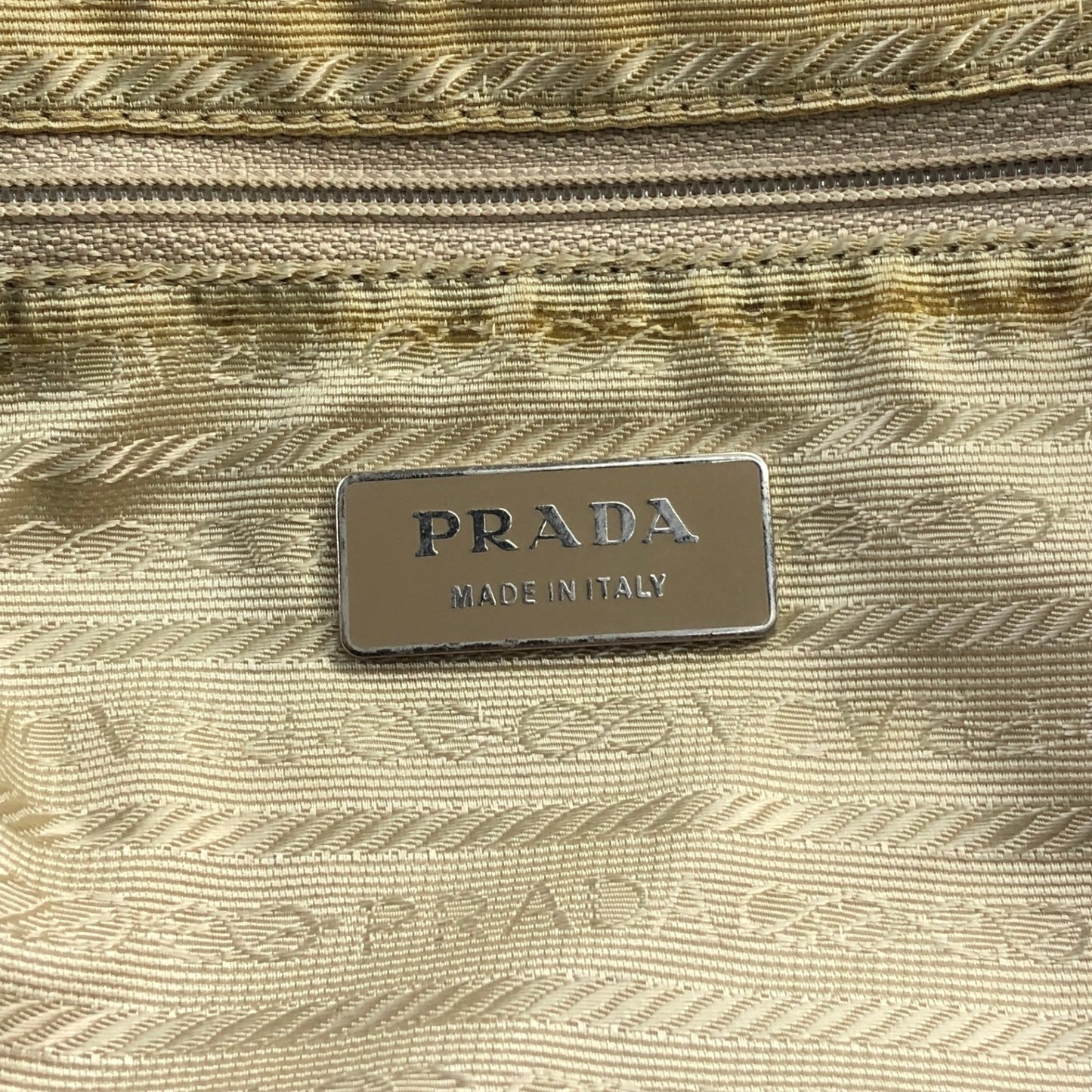 PRADA Triangle Logo Double Pocket Backpack Beige Vintage v5h7mi