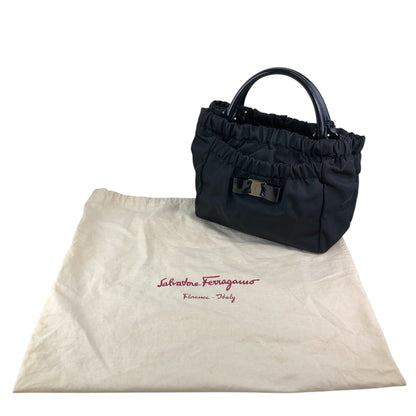 Salvatore Ferragamo Ribbon Handbag Black Vintage xucsbe