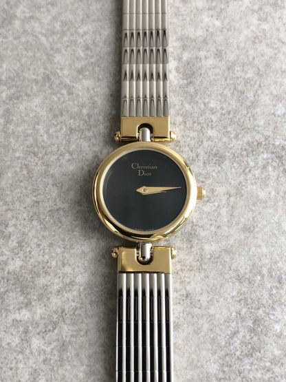 Christian Dior Quartz Watch Silver×Gold 3025 Vintage y5w3g6