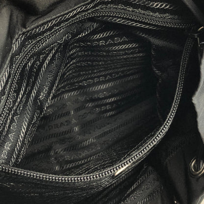 PRADA Triangle Logo Double pocket Nylon Backpack Black Vintage e2jimd