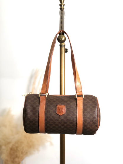 CELINE Macadam Blason Handbag Brown Vintage 3wk4bc
