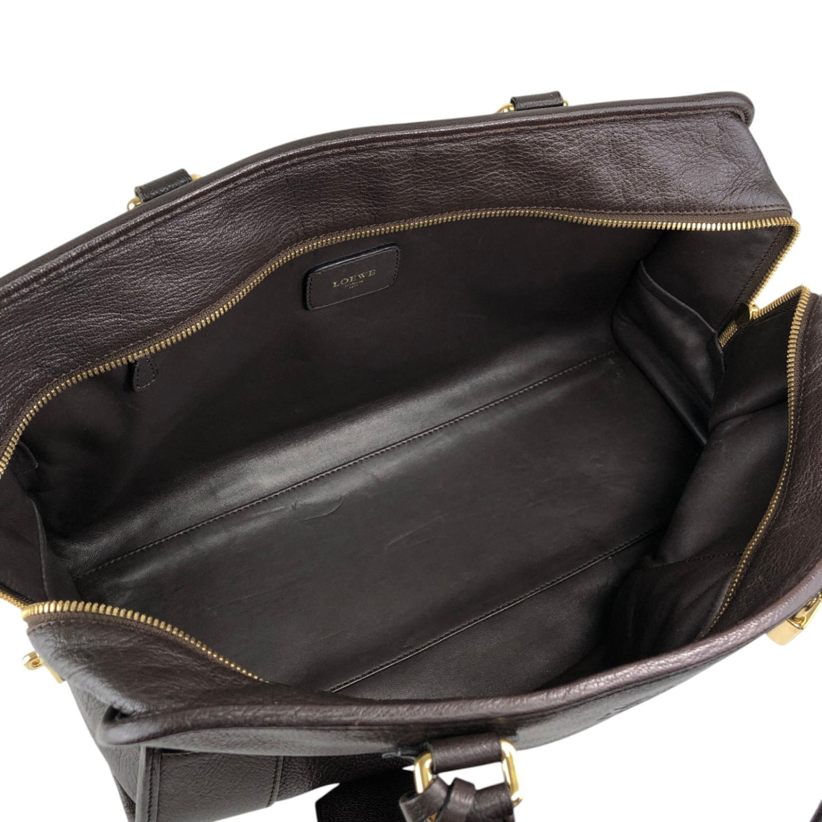 LOEWE Amazona36 Anagram Handbag Boston bag Dark Brown Vintage ihmrwb