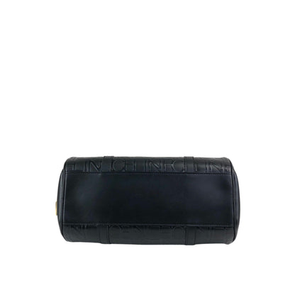 CELINE Logo Embossed Handbag Black Vintage 2jj6ge