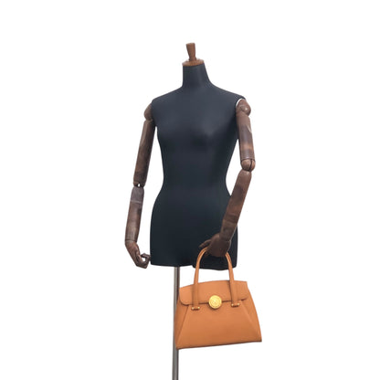 VALENTINO GARAVAN Medal Motif  Handbag Camel Vintage yg5ysc