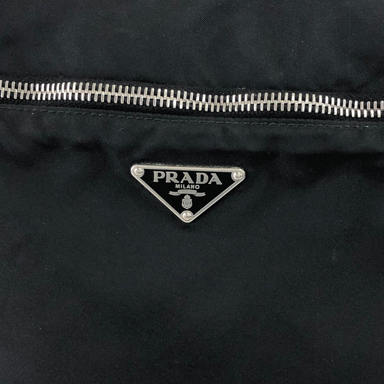 PRADA Triangle Logo Shoulder bag Black Vintage pa76vr