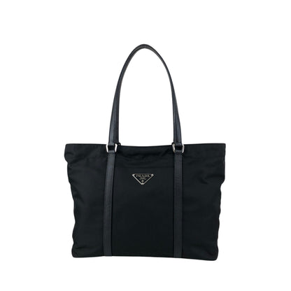 PRADA Tessuto Triangle Logo Totebag Black Vintage 8caxp5