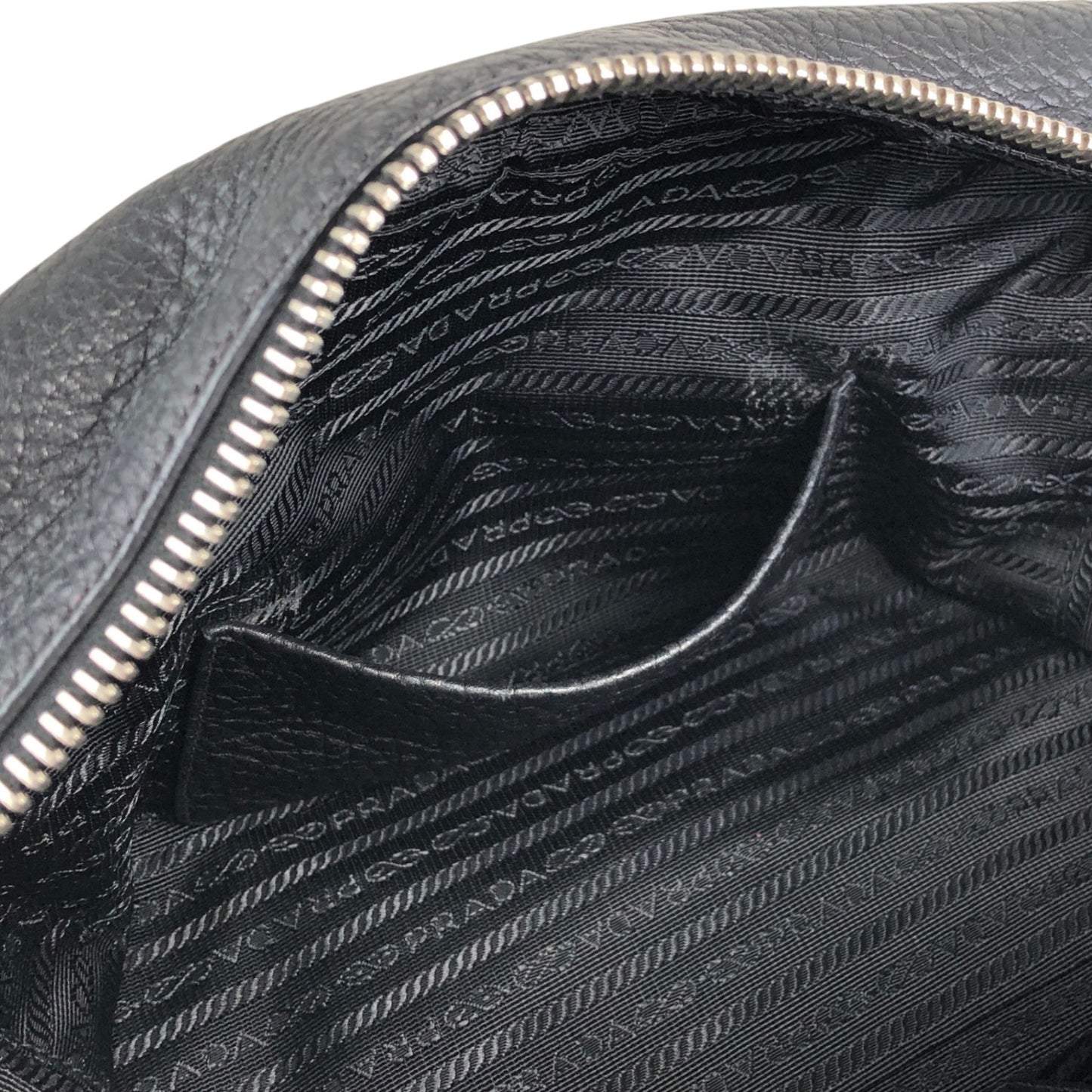 PRADA Logo Embossed Small Boston bag Handbag Black Vintage 2nb76v