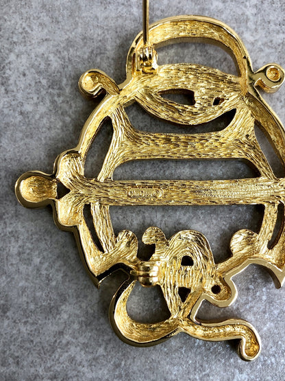 Christian Dior  Emblem  Brooch Gold Vintage ypzmza
