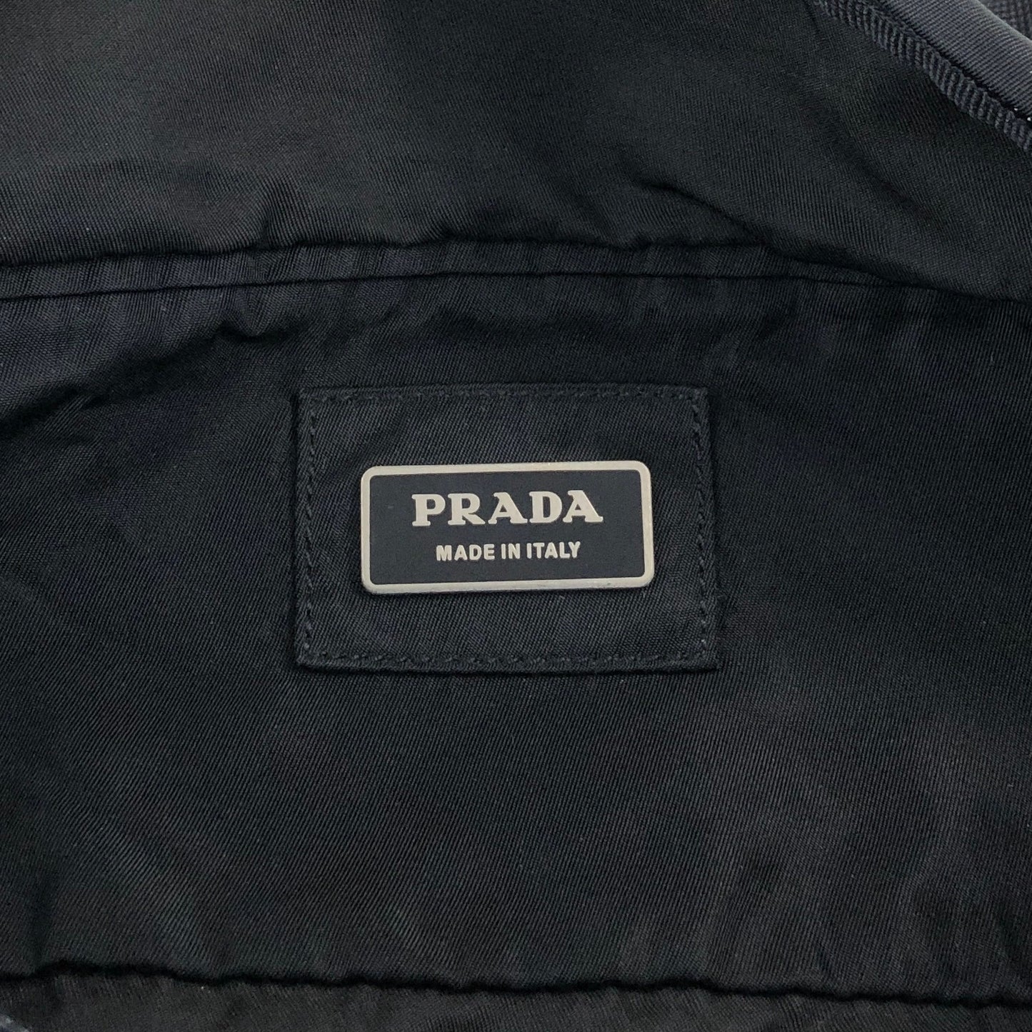 PRADA Tessuto Triangle Logo Sling bag Black Vintage cf6epr