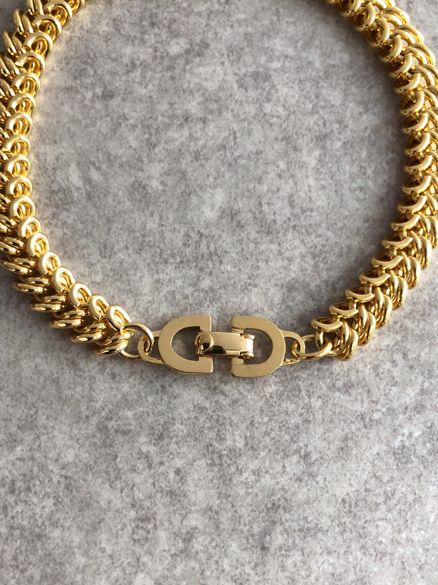 Christian Dior CD Logo Bracelet Gold Vintage htcyhk
