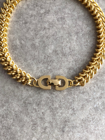 Christian Dior CD Logo Bracelet Gold Vintage htcyhk