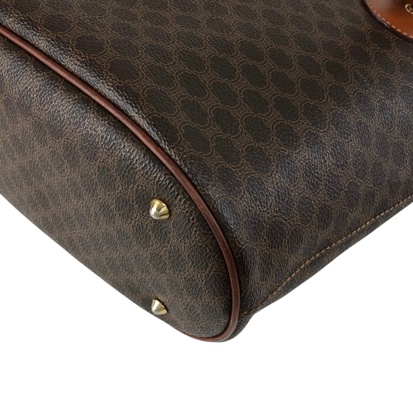 CELINE Macadam Blason Handbag Totebag Brown Vintage g8hnuw