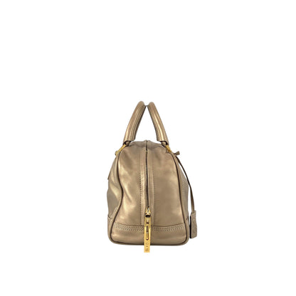 LOEWE Amazona Anagram Small Boston bag Handbag Gold Vintage unh432