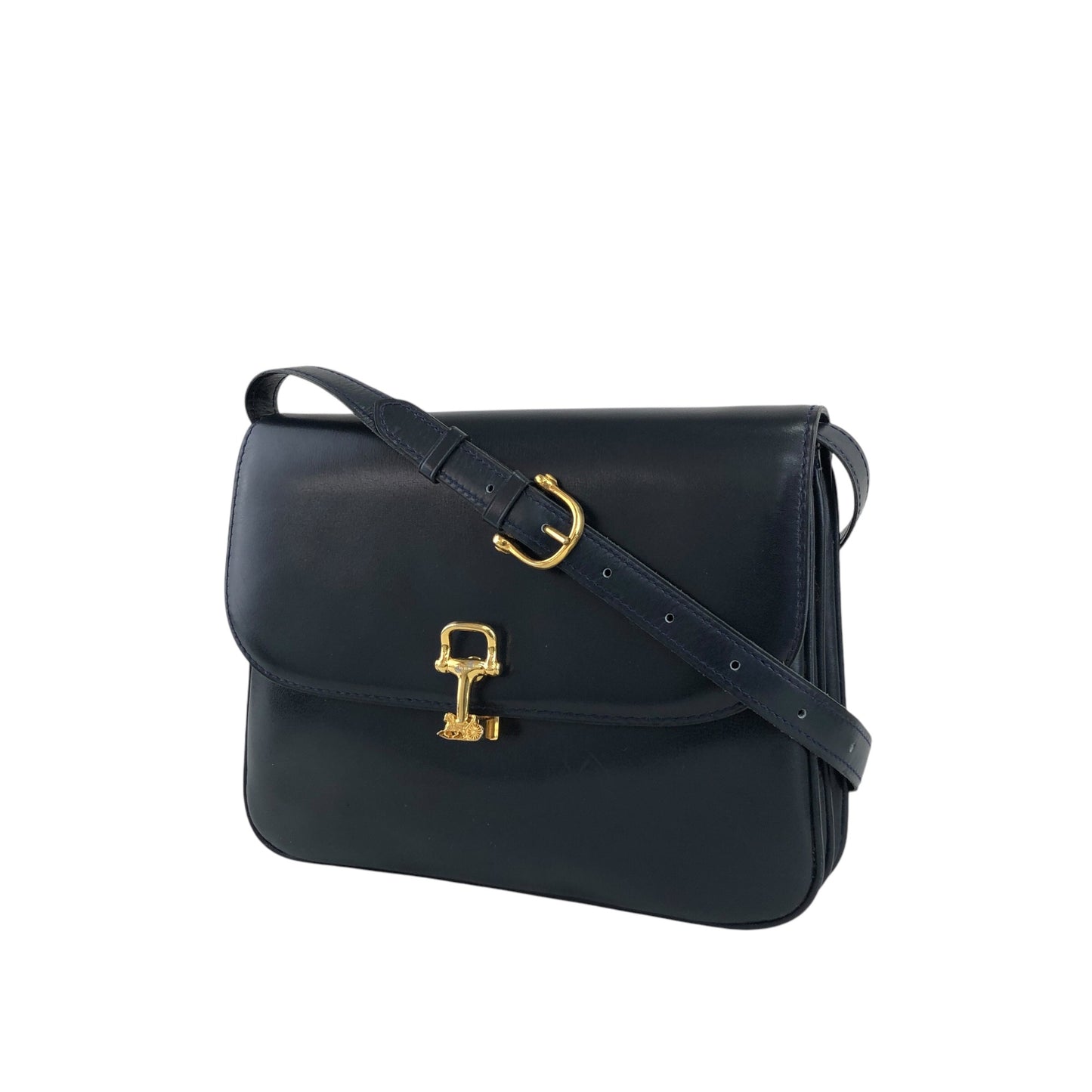 CELINE Carriage 肩背包 海軍藍 復古 cj4csv
