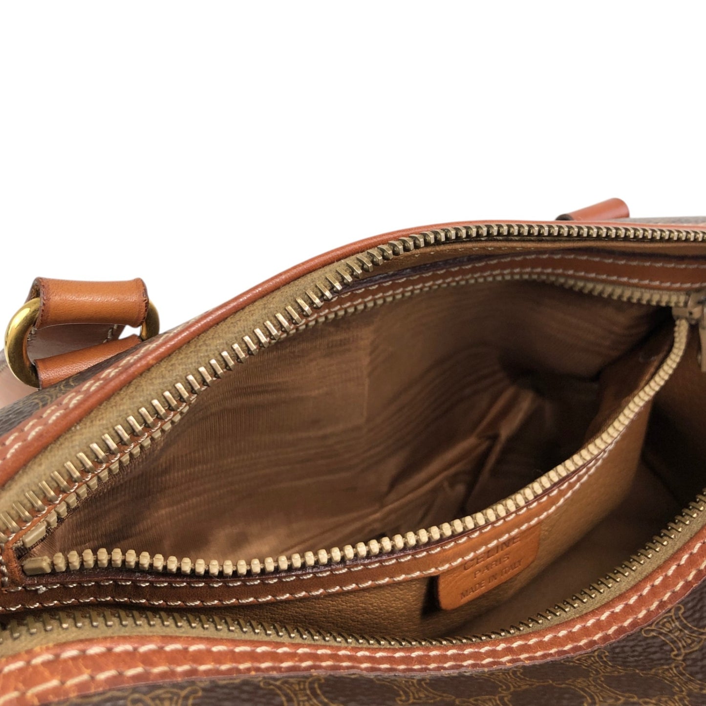 CELINE Macadam Blason Handbag Brown Vintage gbe4wr