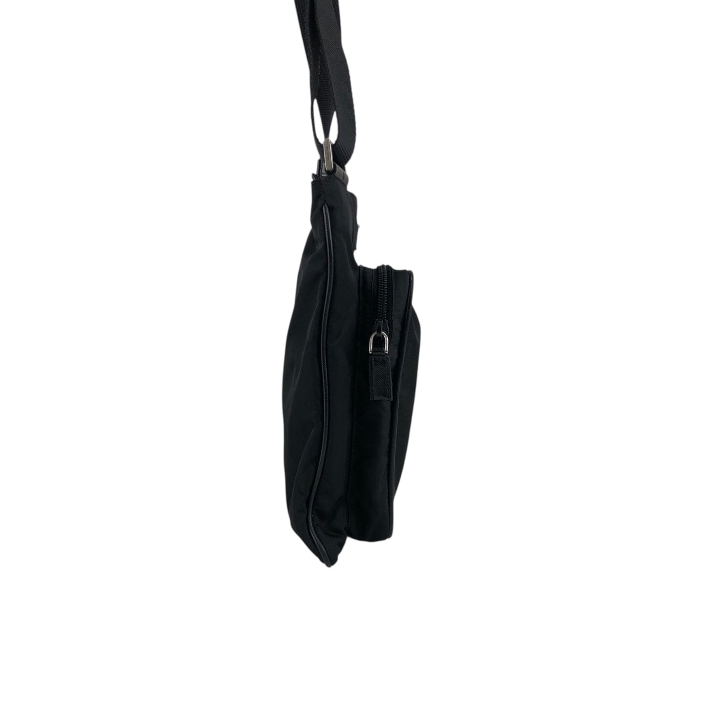 PRADA Triangle Logo Shoulder bag Black Vintage jbnjag