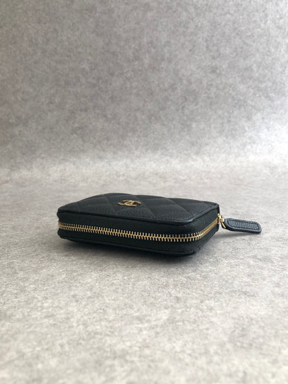 CHANEL Coco Mark Coin Purse Black Vintage fputsn