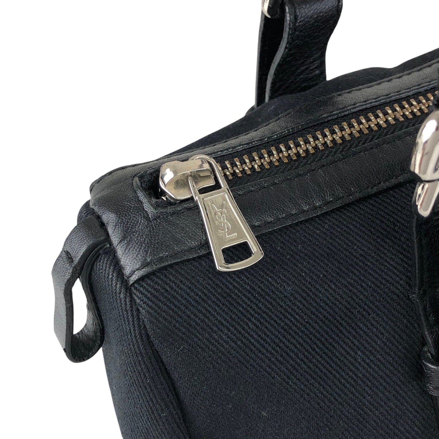 Yves Saint Laurent YSL Logo Handbag Black Vintage p825h3