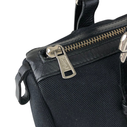 Yves Saint Laurent YSL Logo Handbag Black Vintage p825h3