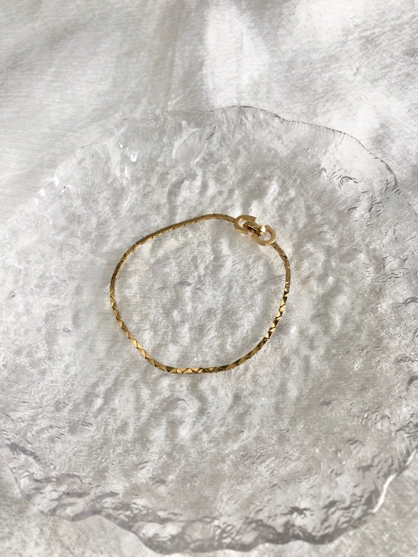 Christian Dior CD Logo Bracelet Gold Vintage z8cwpr