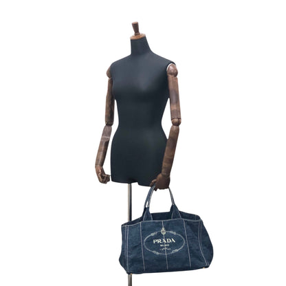 PRADA Canapa Handbag Indigo Vintage t35cnj