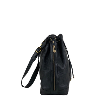 CELINE Blason Drawstring Shoulder bag Black Vintage 6uw6d7