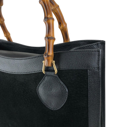GUCCI Bamboo Handbag Black Vintage ujswe3